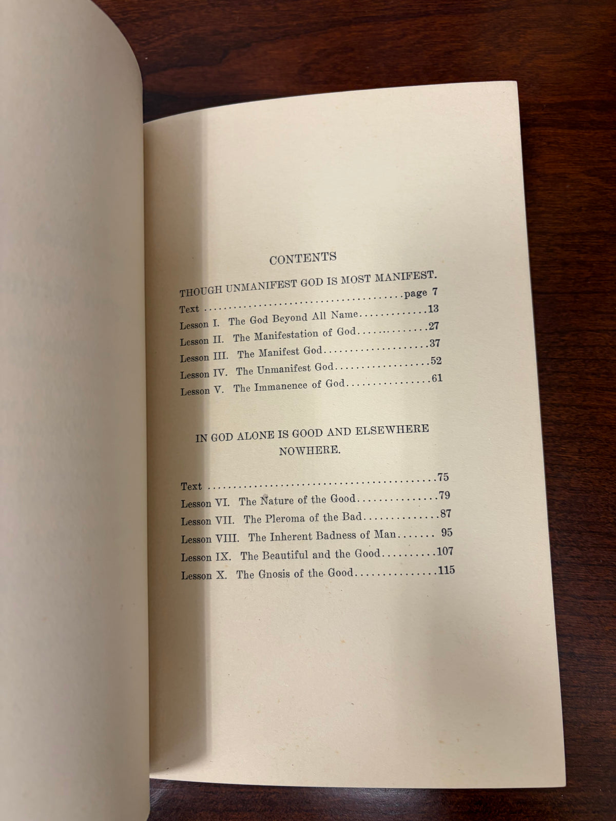 Contents page of Philosophia Hermetica