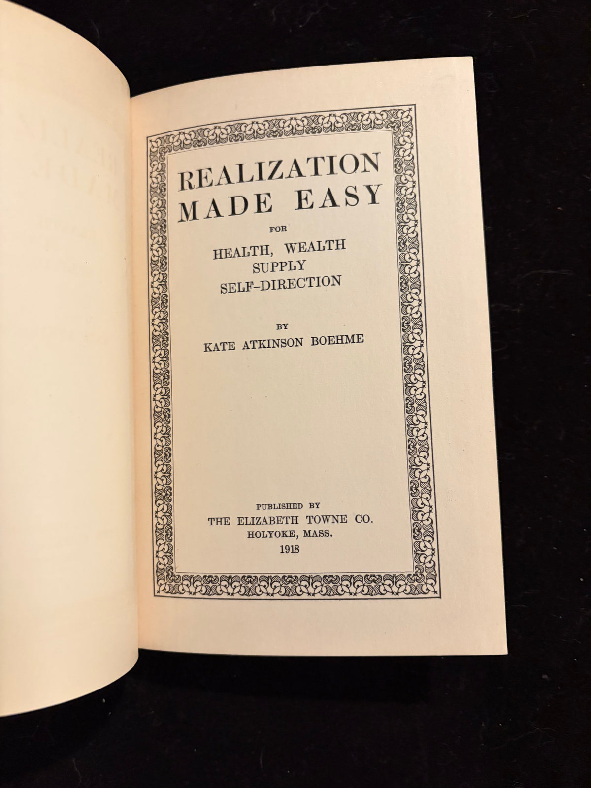 Realization Made Easy — Kate Atkinson Boehme (1918 Hardcover)